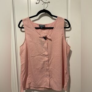 NWT Modcloth Blush Pink Cotton Sleeveless Top Size Large